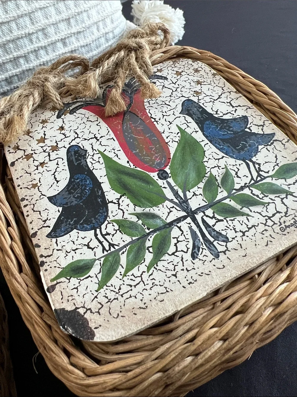 N/A crackle painted